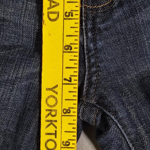 L.A.Idol flare jeans women's junior size 7 dark wash blue rhinestones decor - Picture 14 of 15